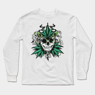 Skull Weed Mushroom Long Sleeve T-Shirt